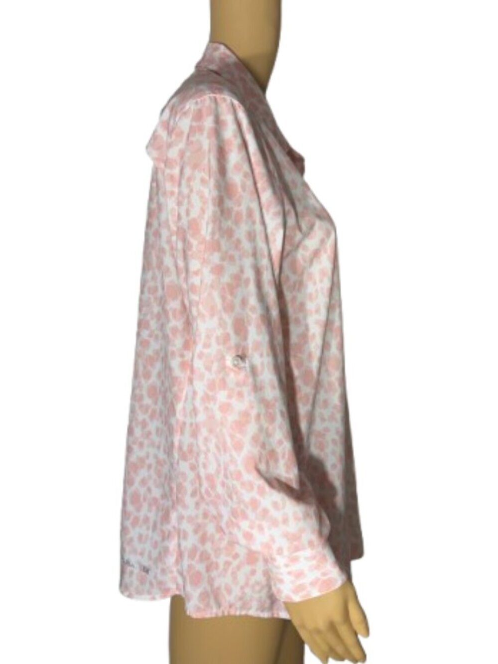 Ariat Tek Women's Pink Leopard Print Venttek Rolled Sleeve Button Down Large - Picture 4 of 13